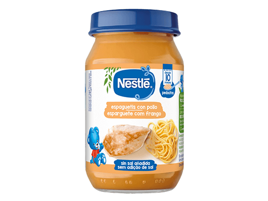 NESTLÉ Purés comida y Cena Espaguetis con pollo