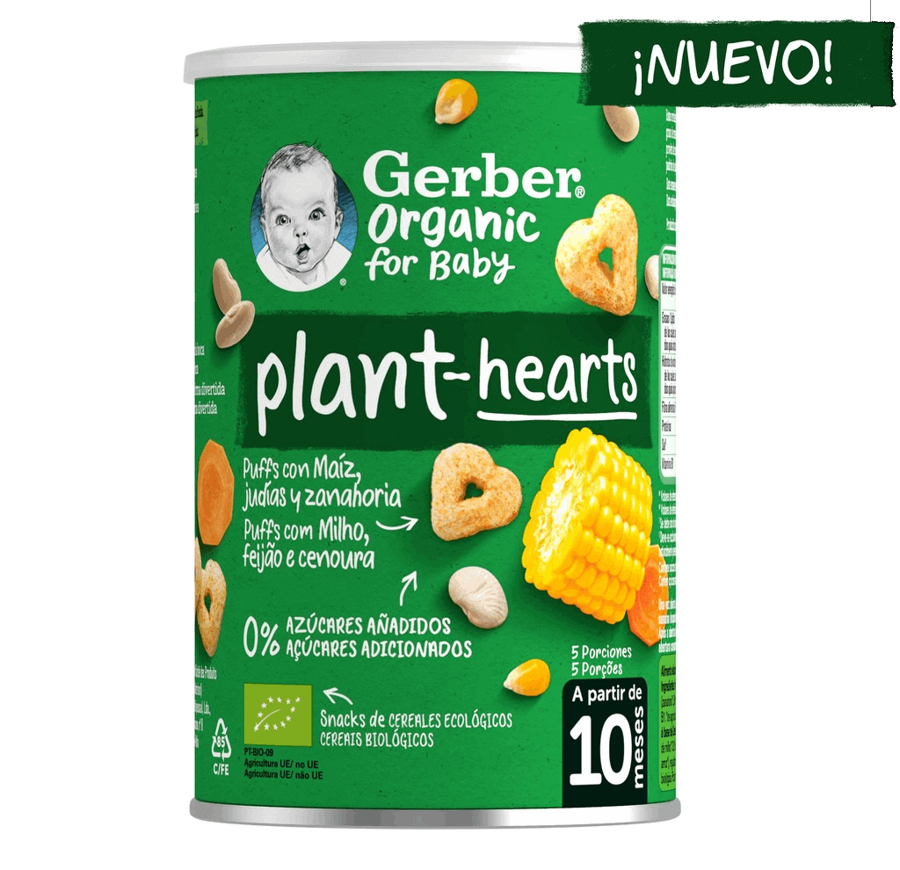 GERBER Organic Snack con Maíz, Judías y Zanahoria