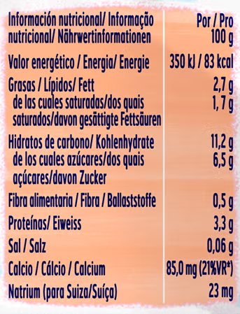 Yogolino bolsita platano fresa | Ingredientes y información nutricional