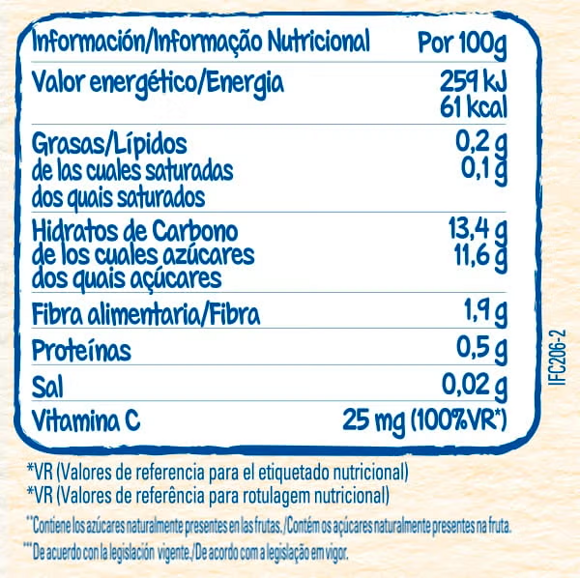 Puré Nestlé tarrina 7 frutas | Ingredientes y información nutricional