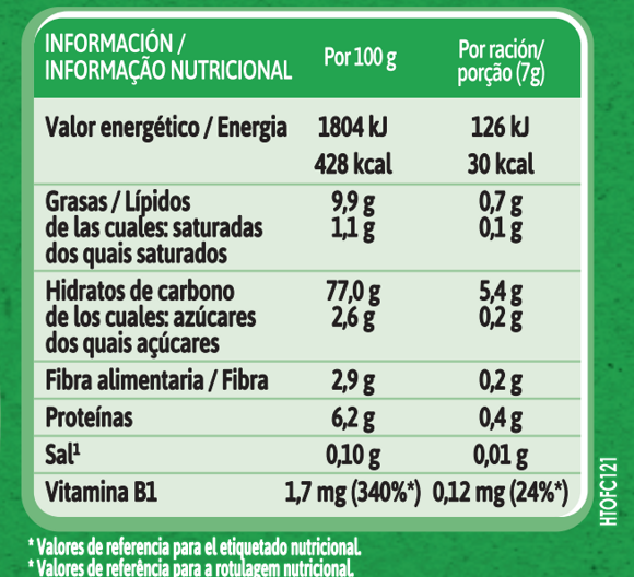 información nutricional información nutricional