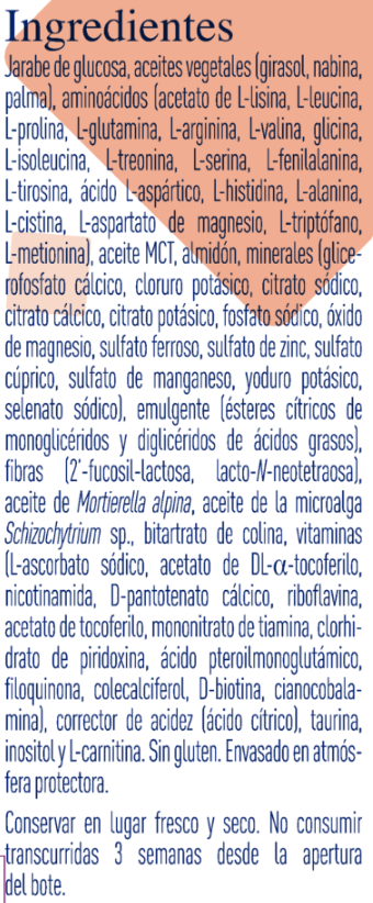 Ingredientes e información nutricional Ingredientes e información nutricional
