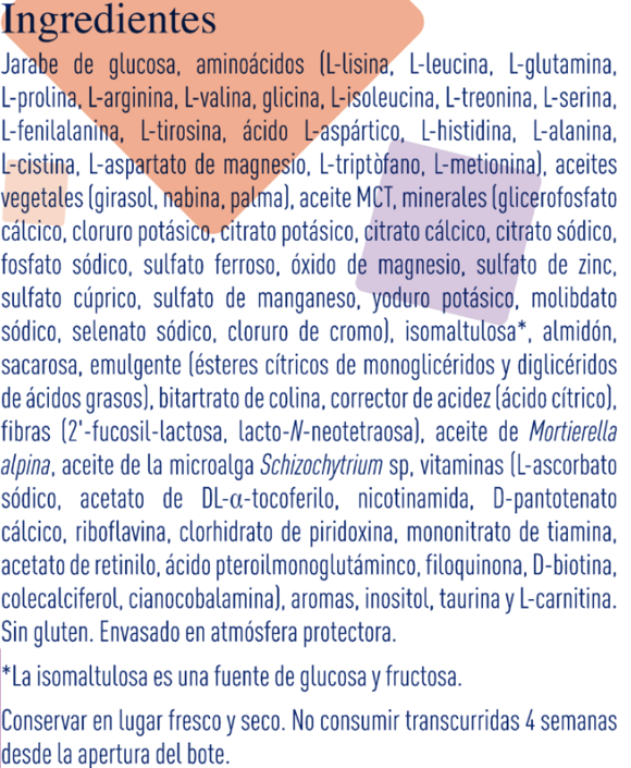 Ingredientes e información nutricional Ingredientes e información nutricional