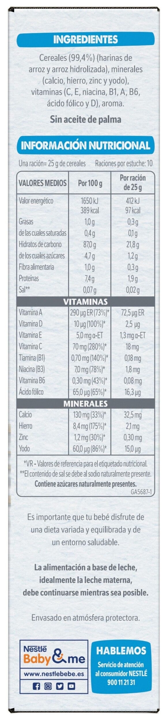tabla nutricional