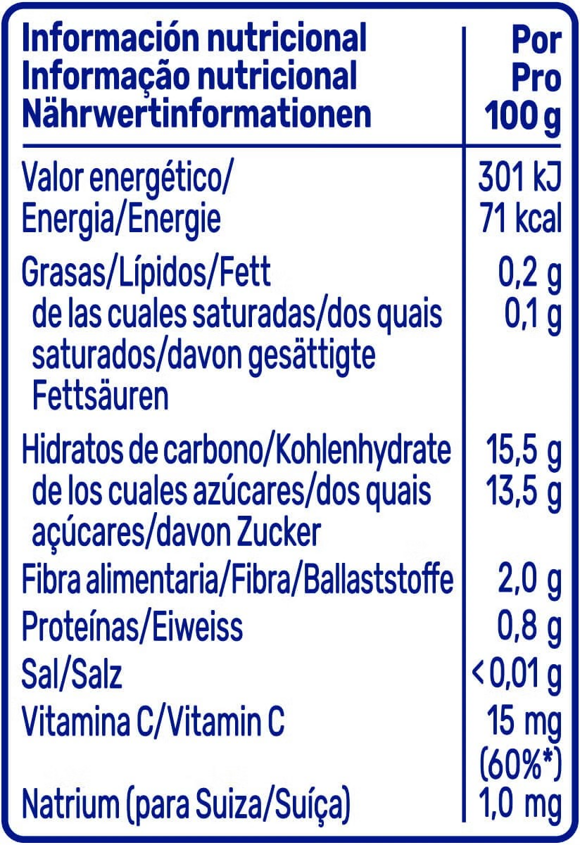 Puré Nestlé bolsita Happy Fruits | Ingredientes y información nutricional