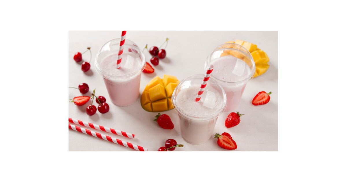 Leche con mango y fresa