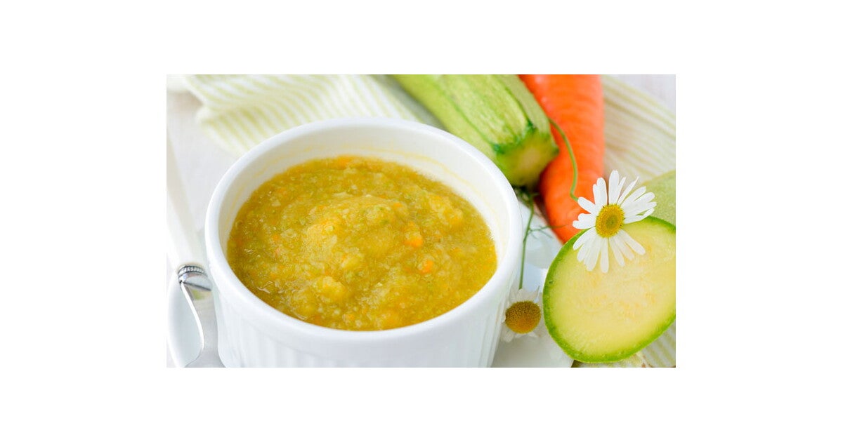 Puré de calabacín y ternera