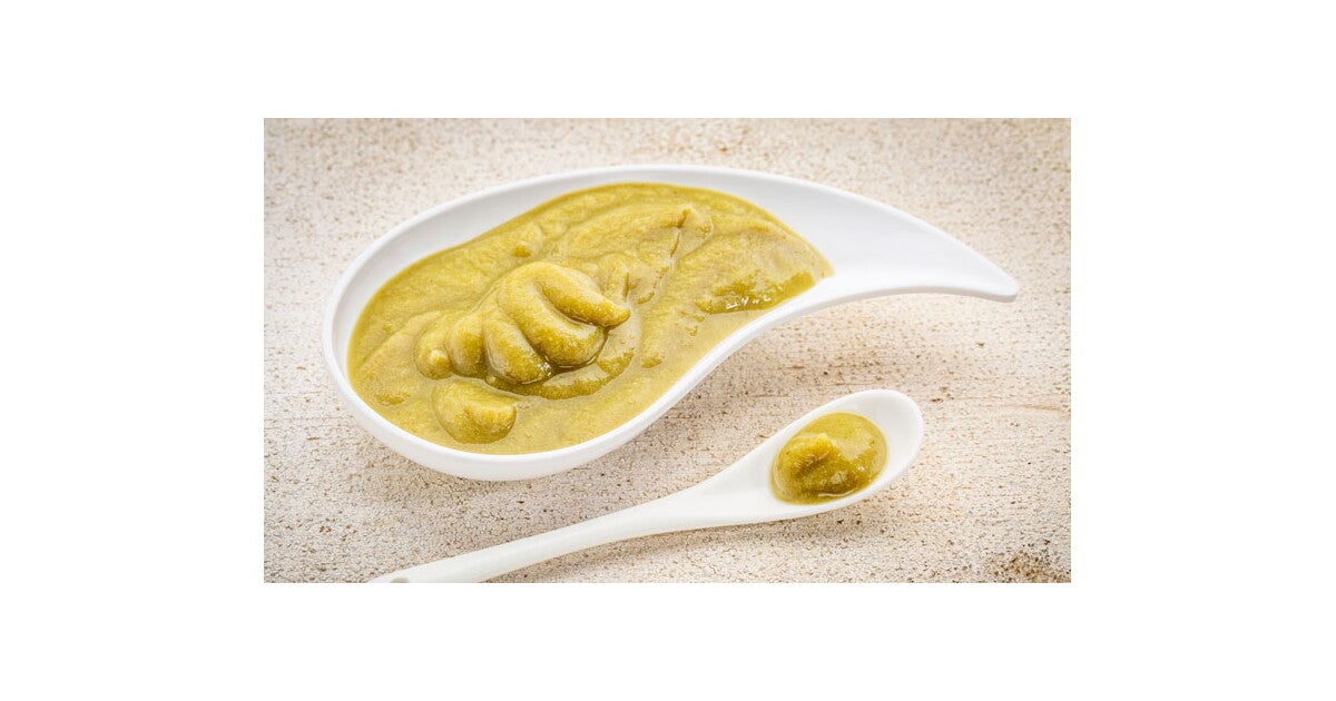 Puré de guisantes y patata con pollo