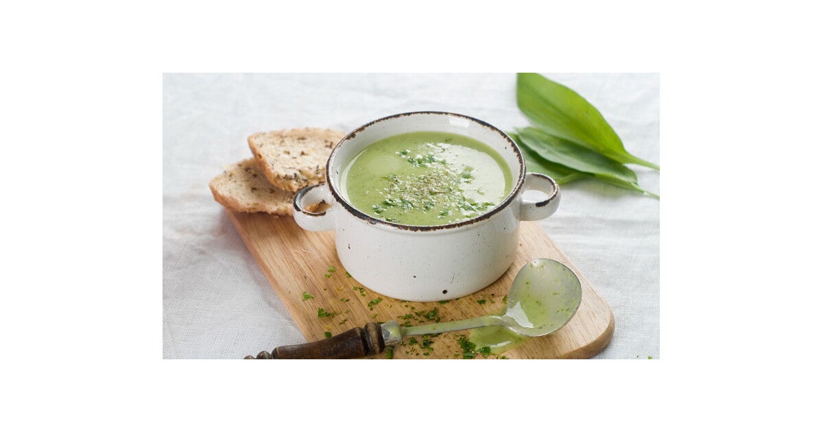Crema de espinacas con queso de cabra