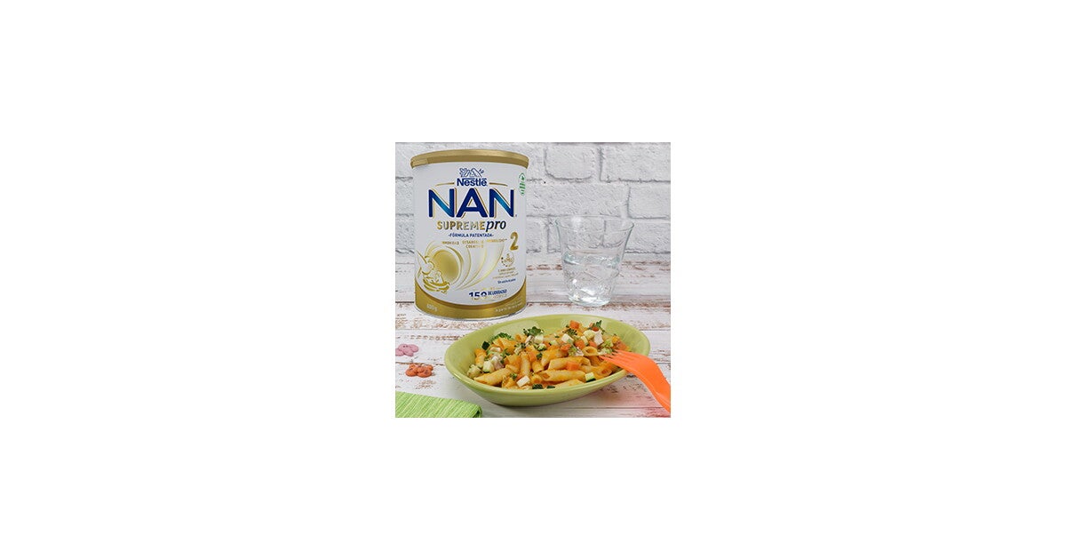 Pasta con pollo y salsa de zanahoria