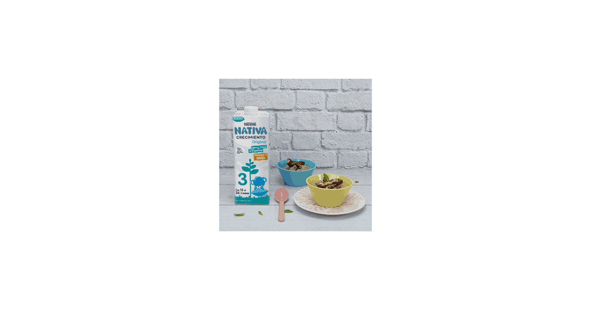 Arroz con leche sabor a cacao y plátano