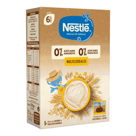 Nestlé Papilla 8 Cereales con Frutas, sin azúcares añadidos, a partir