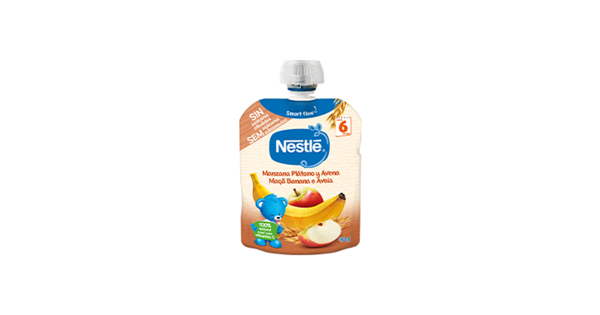 ▷ Nestlé Bolsita de puré de frutas, variedad Manzana Zanahoria y Mango - Para  bebés a partir de 6 meses - Paquete de 16 bolsitasx90g 🥇【Muestras a Casa】