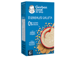 Papillas de cereales para bebés GERBER 8 Cereales Galleta