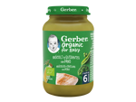 Tarrito de puré para bebés GERBER Brócoli Guisantes Pavo