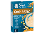Arroz y maíz son la combinación ideal para el inicio en la alimentación complementaria. Suaves y sin gluten.Papillas de cereales para bebés GERBER Arroz y maíz sin gluten 