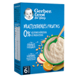 Papillas de cereales para bebés GERBER Multicereales Frutas 0% 0%